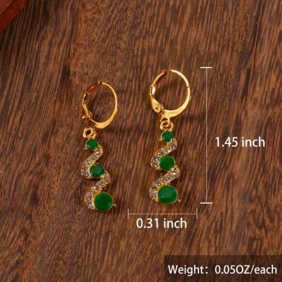 ✨🆕✨Elegant Swirl Simulated Stones Earrings✨aval in a few colors✨ - Picture 12 of 16
